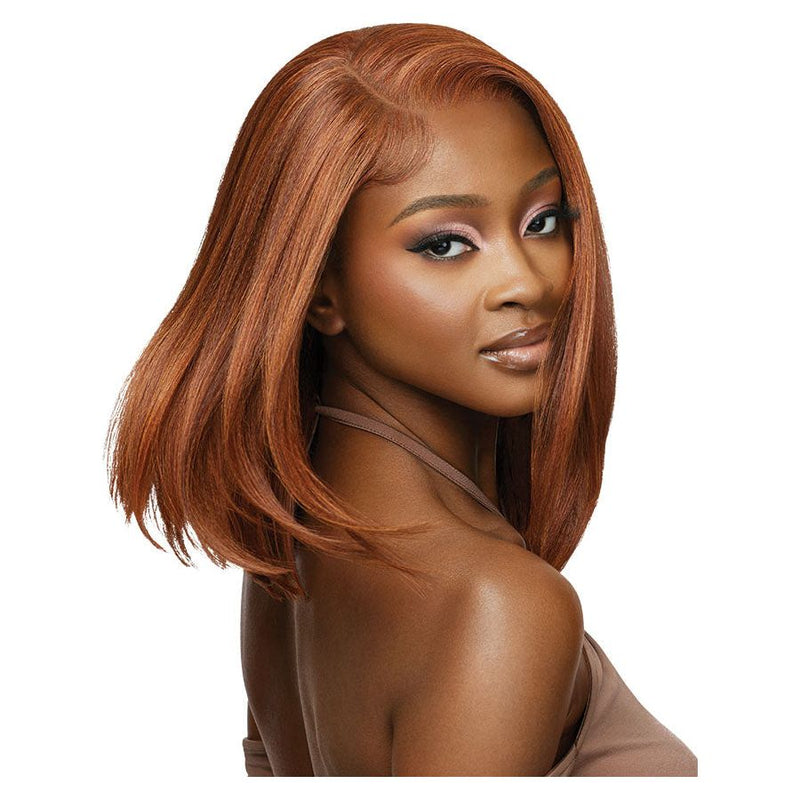 Outre 100% Human Hair Blend 5" x 5" Glueless Lace Closure Wig - HHB-Natural Yaki 14"