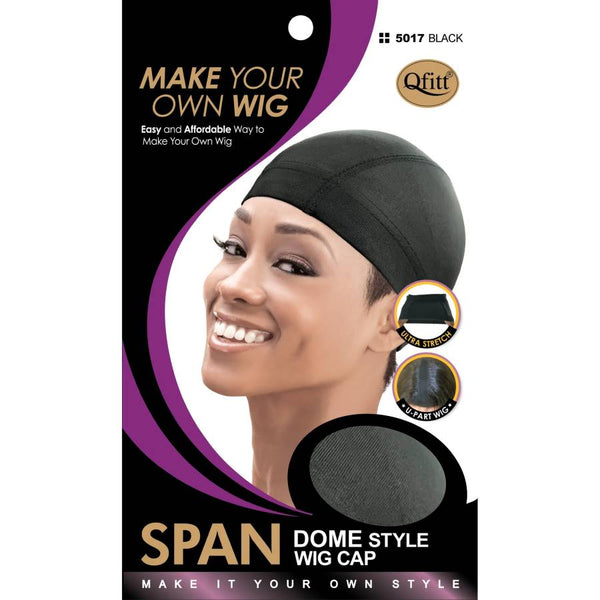 M&M Headgear Qfitt Dome Style Wig Cap #5017 BLACK