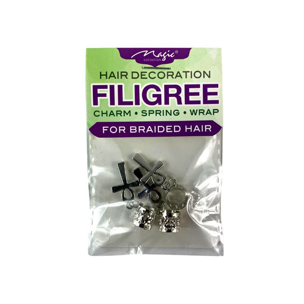 Magic Collection Filigree Hair Tube With Key Of Life, Silver #FILICHA21S