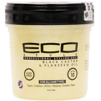 Eco Style Black Castor & Flaxseed Oil Professional Styling Gel 8 OZ