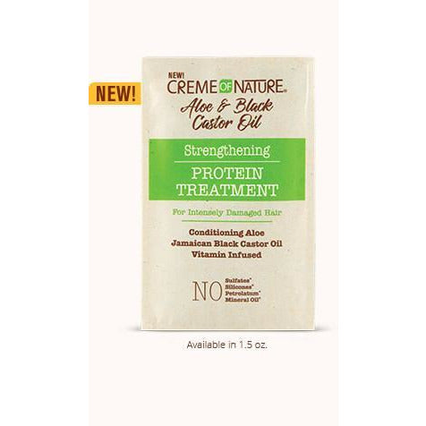 Creme Of Nature Aloe & Black Castor Oil Strengthening Protein Treatment For Intensely Damaged Hair 1.5 OZ