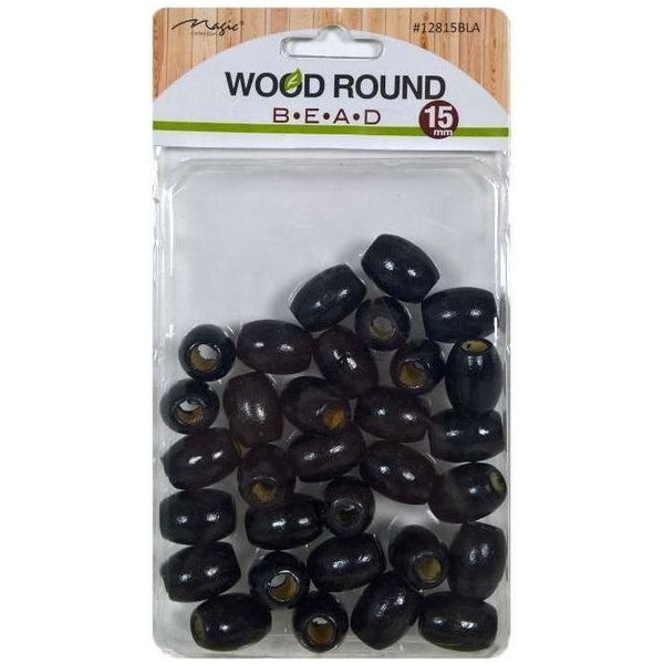 Magic Collection Wood Round Beads #12815BLA