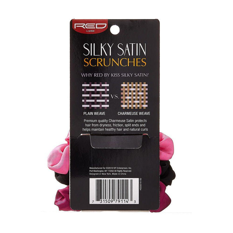 Red by Kiss Professional 3pcs Silky Satin Scrunchies Assorted - HSSS01A