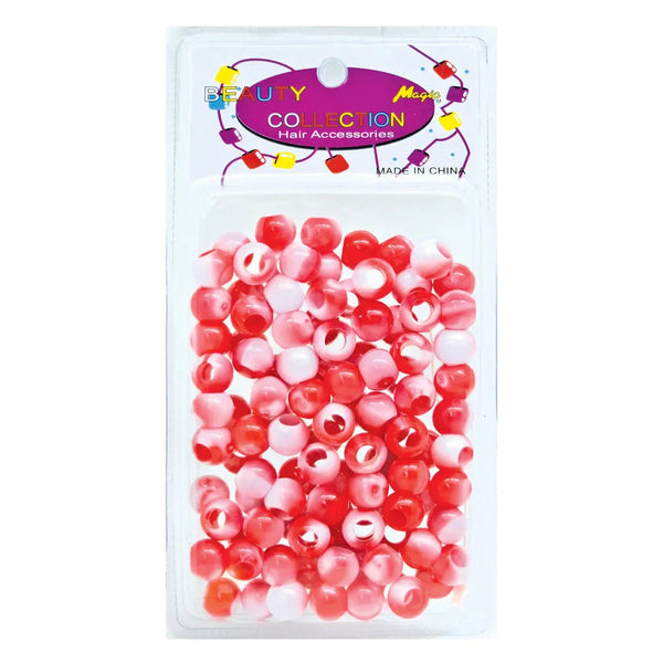 Magic Beauty Collection Large Packet Two Tone Beads Round - TONRED