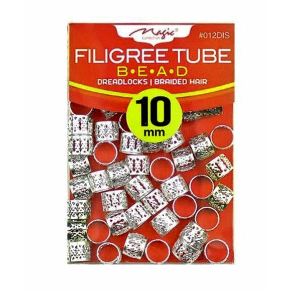 Magic Collection 10MM Assorted Filigree Tube #012DIS - Silver