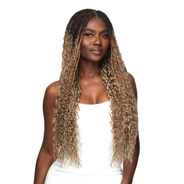 Outre Synthetic Pre-Braided 13" x 4" Glueless Lace Frontal Wig - Boho Box Braids 30"