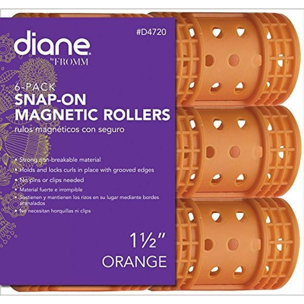 Diane 1 1/2" Snap-On Magnetic Rollers 6-Pack #D4720