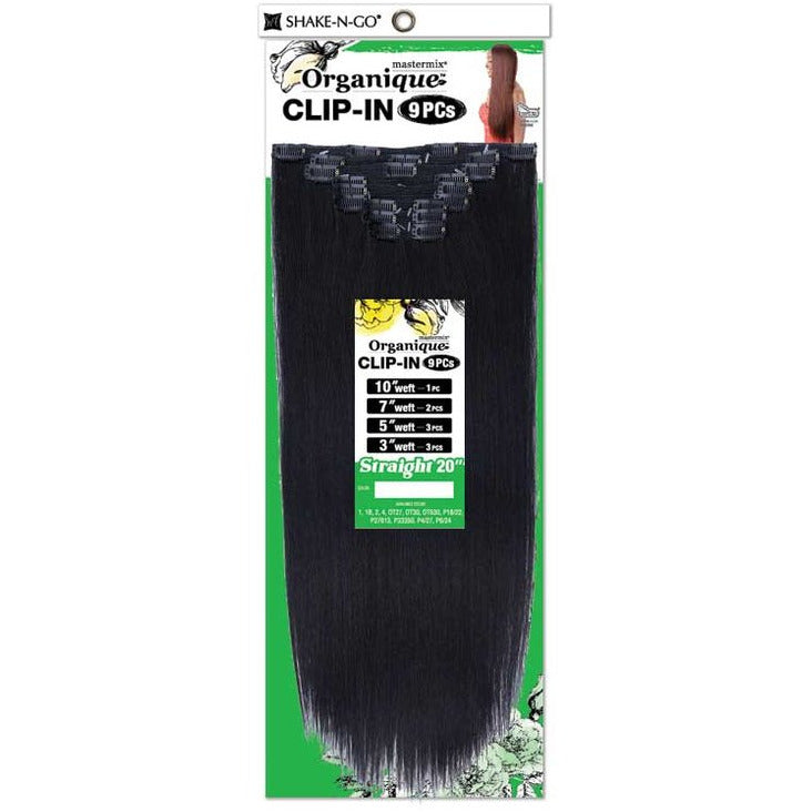Shake-N-Go Organique MasterMix Synthetic Clip-In Weave - Straight 20" 9PCS