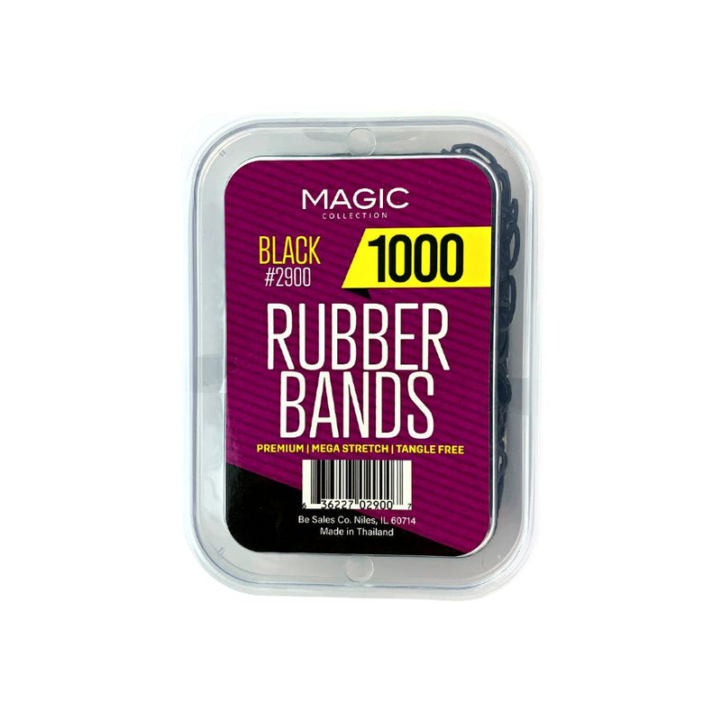 Magic Collection Black Rubber Bands 1000 pcs