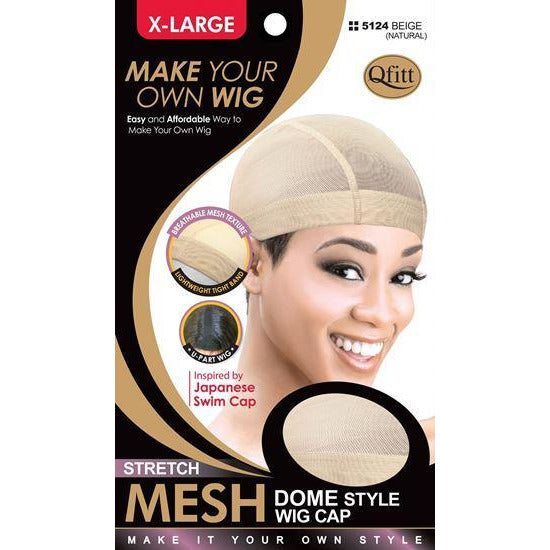 M&M Headgear Qfitt X-Large Stretch Mesh Dome Style Wig Cap #5124