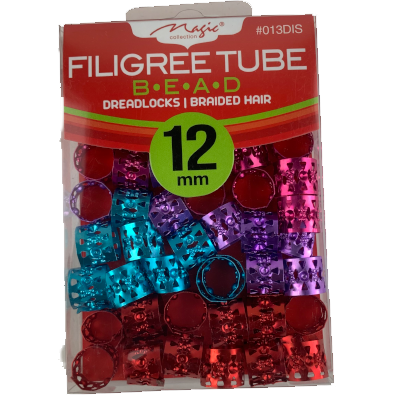 Magic Collection 12MM Assorted Color Filigree Tube #013DIS