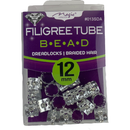 Magic Collection 12MM Studded Silver Filigree Tube
