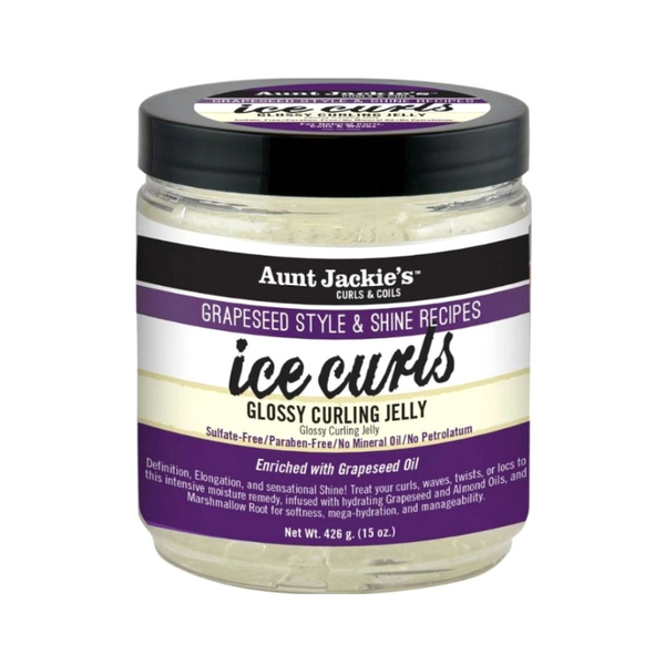 Aunt Jackie's Grapeseed Style & Shine Ice Curls Glossy Curling Jelly 15 OZ | Black Hairspray