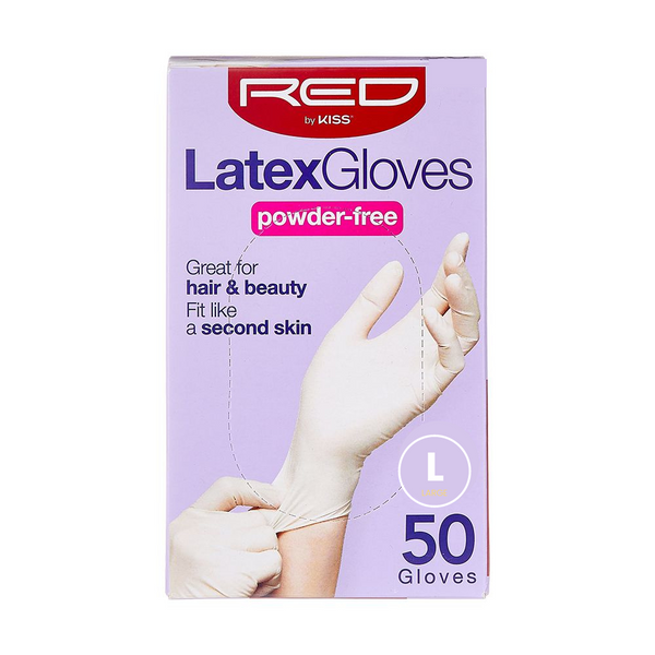 RED By Kiss Powder-Free Latex Gloves - Large 50CT