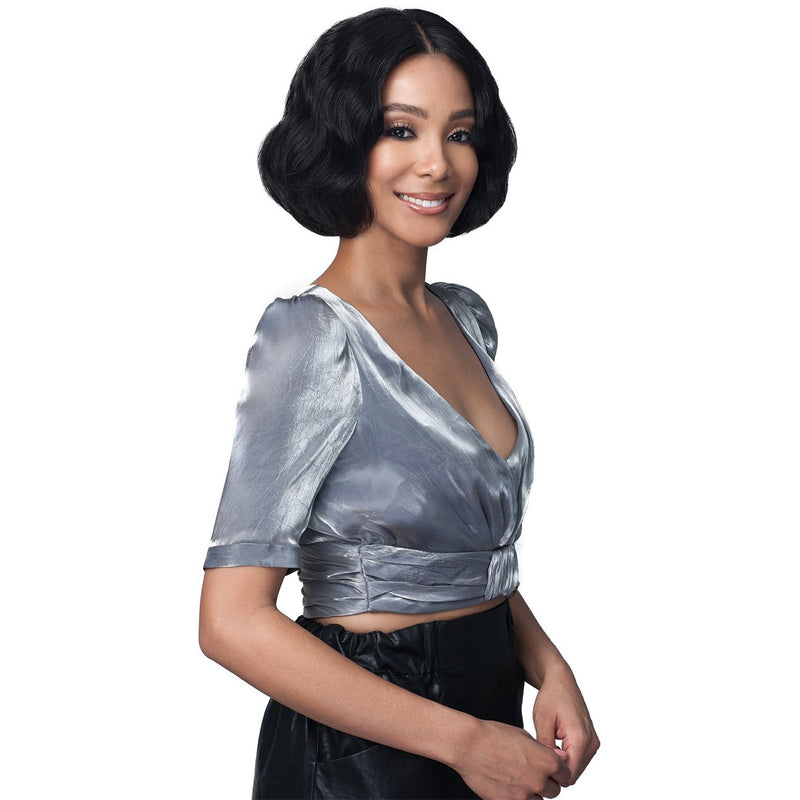 Bobbi Boss 100% Human Hair Lace Front Wig - MHLF429 Evie | Black Hairspray