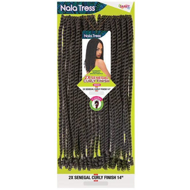 Janet Collection Synthetic Nala Tress Braids - 2x Senegal Curly Finish 14"