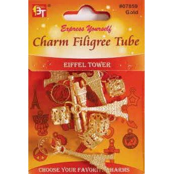 Beauty Town Charm Filigree Tube Eiffel Tower #07859 Gold | Black Hairspray