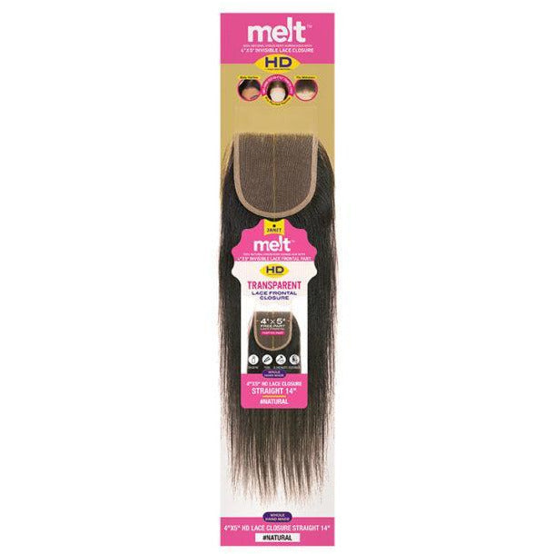Janet Collection 100% Virgin Human Hair 4" X 5" Melt HD Transparent Lace Frontal Closure - Straight