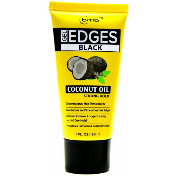 BMB Gel Edges Strong Hold Coconut Oil Black  1 OZ | Black Hairspray