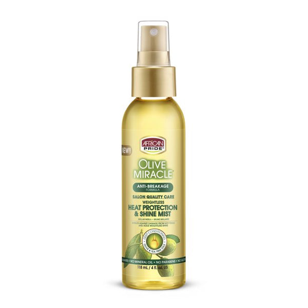 African Pride Olive Miracle Heat Protection & Shine Mist 4 OZ