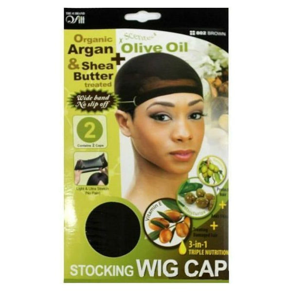 M&M Headgear Qfitt Wig Cap w/ Olive Oil & Tea-Tree Oil, Brown #802