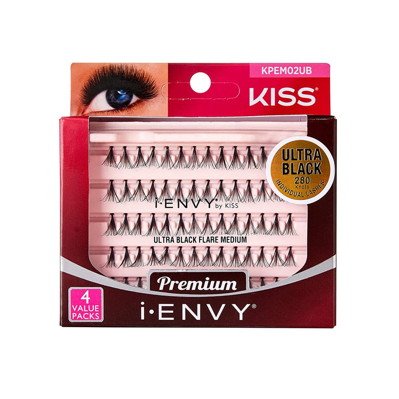 Kiss i-ENVY Lashes Ultra Black Flare Medium Multi-Pack KPEM02UB