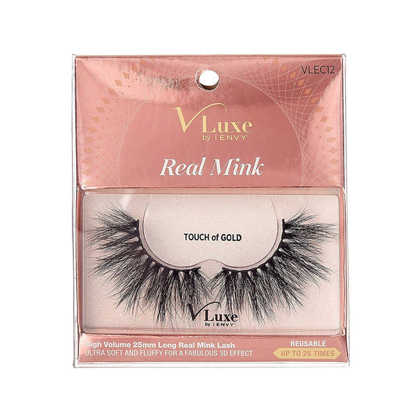 V-Luxe i-envy By Kiss Real Mink Eyelashes - VLEC12 Touch Of Gold