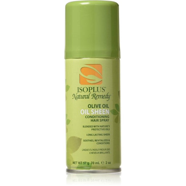 Isoplus Natural Remedy Oil Sheen Olive Oil Conditioning Hair Spray 2 OZ