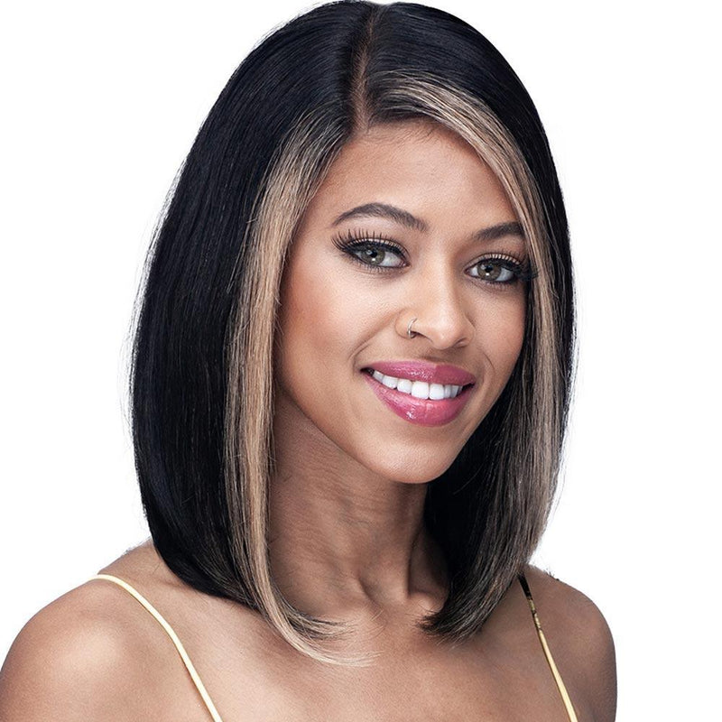 Bobbi Boss 100% Unprocessed Human Hair Lace Front Wig - MHLF571 Logan | Black Hairspray
