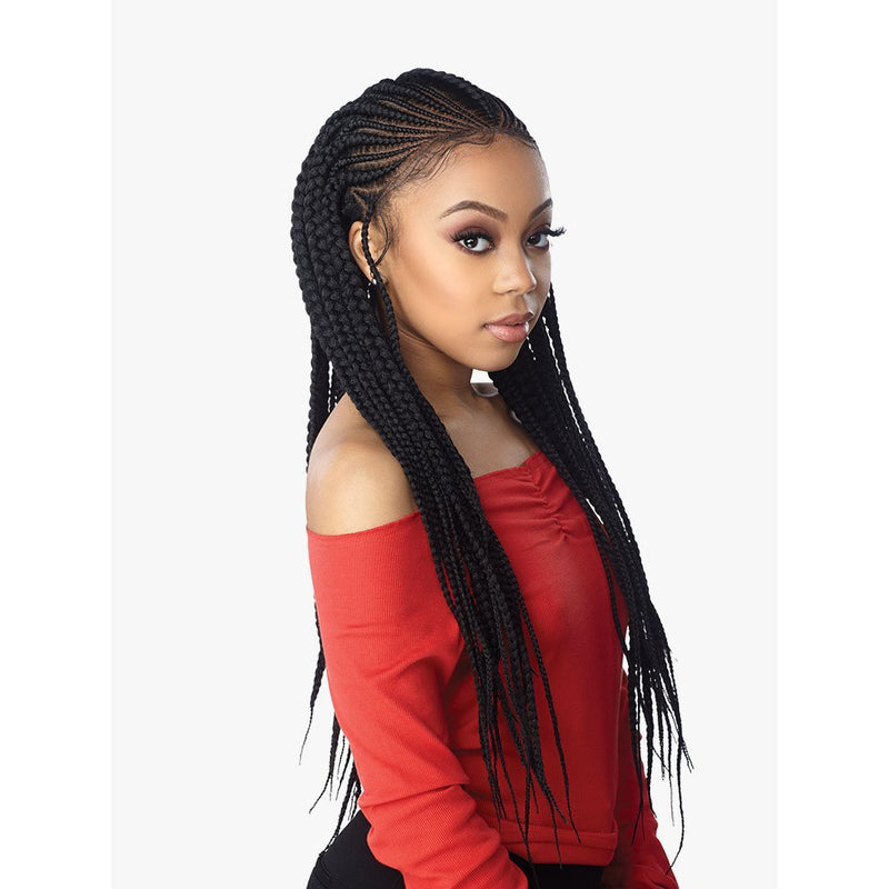 Sensationnel Cloud 9 Synthetic Hand-Braided Swiss Lace Wig – Feed In Fulani Cornrow