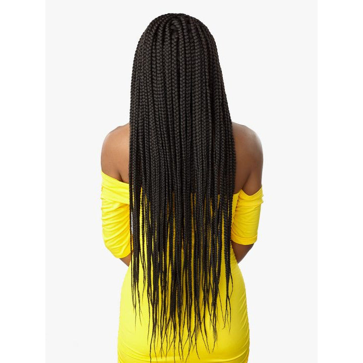 Sensationnel Cloud 9 4" X 4" Hand Braided Swiss Synthetic Lace Front Wig - Box Braid X-Large 36