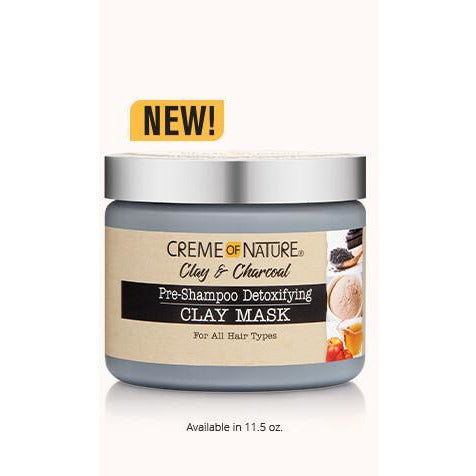 Creme of Nature Clay & Charcoal Pre-Shampoo Detoxifying Clay Mask 11.5 OZ
