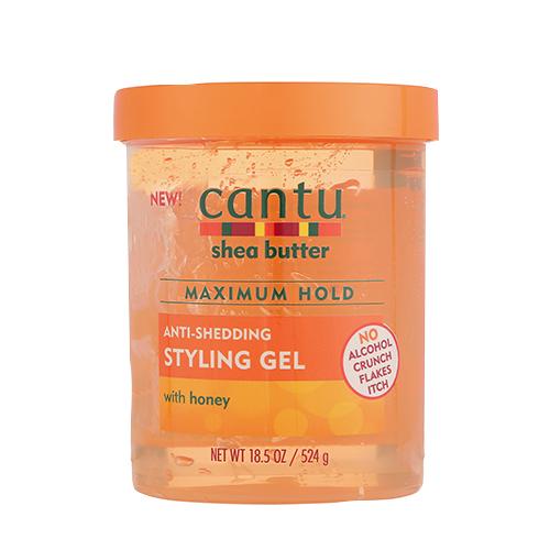 Cantu Shea Butter Maximum Hold Anti-Shedding Styling Gel with Honey 18.5 OZ