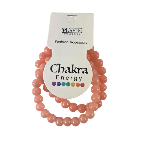 Magic Fashion Accessory Purple Collection Chakra Energy Bracelet - Peach Pink