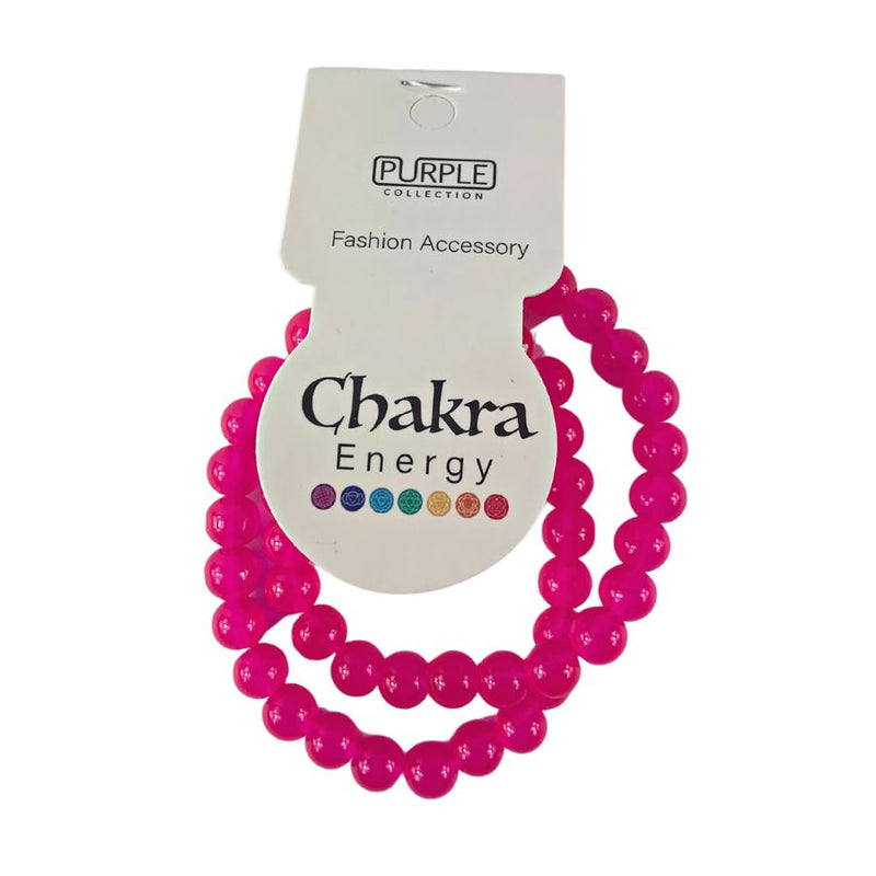Magic Fashion Accessory Purple Collection Chakra Energy Bracelet - Neon Pink