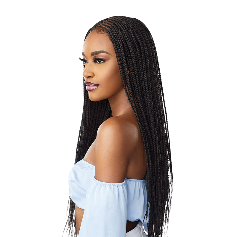 Sensationnel Cloud 9 4" X 5" Synthetic Swiss Lace Front Braid Wig - Center Part Feed In 28"
