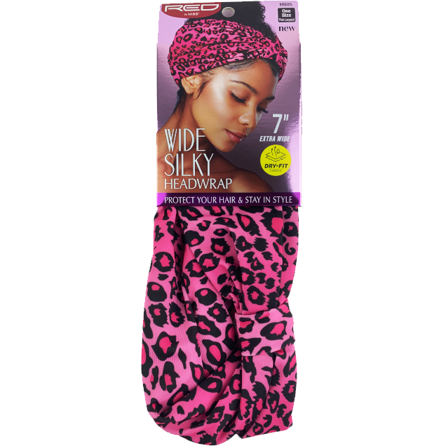 Red By Kiss Wide Silky Headwrap - HB05 Pink Leopard