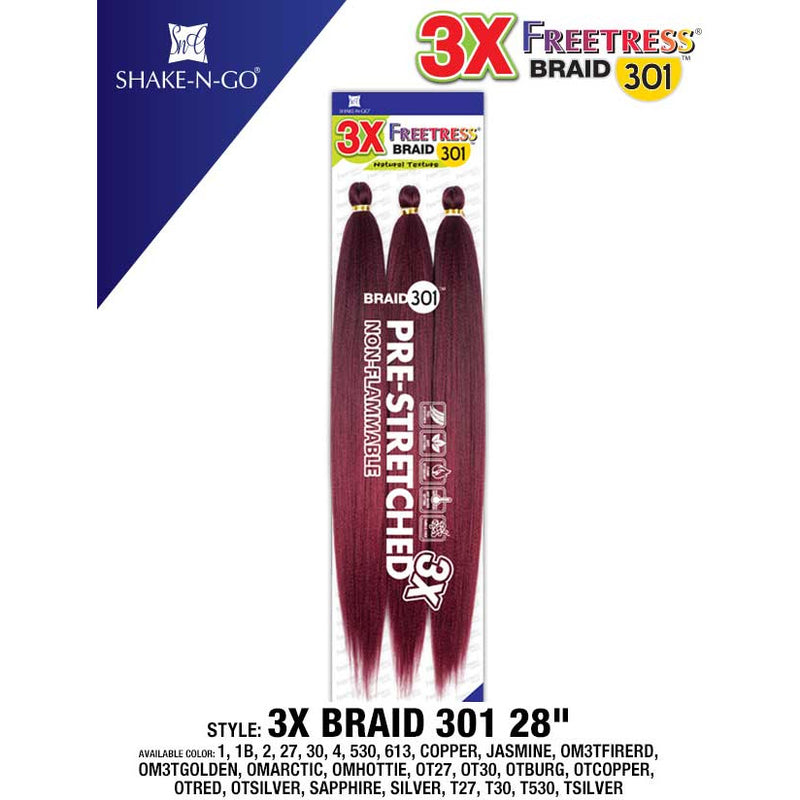 FreeTress Equal Synthetic Pre-Stretched Braids Mega Pack - 3X Braid 301 28"