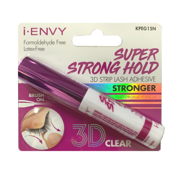 Kiss i-ENVY Super Strong Hold 3D Brush On Strip Lash Adhesive - KPEG15N Clear