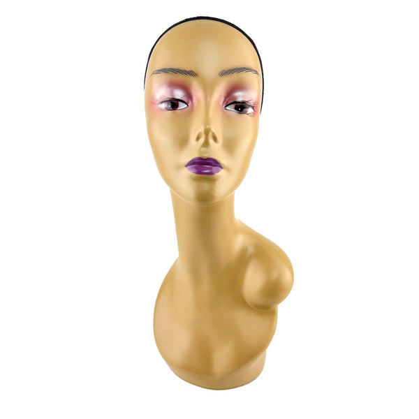 Black Hairspray Premium 18" Mannequin Wig Head Medium