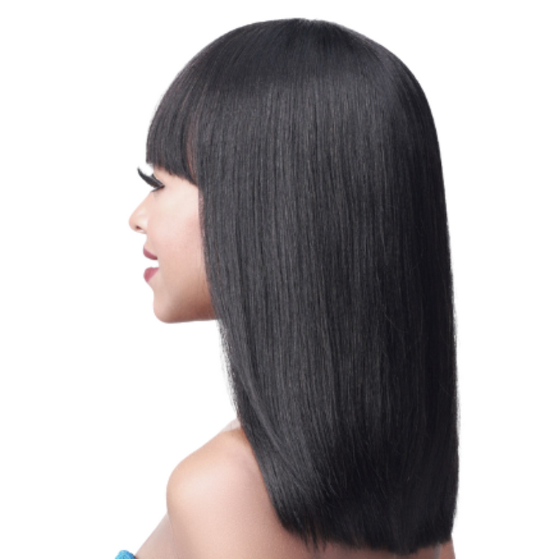 Bobbi Boss Soft Yaky Perm 100% Unprocessed Human Hair Wig - MH1287 Leeza | Black Hairspray