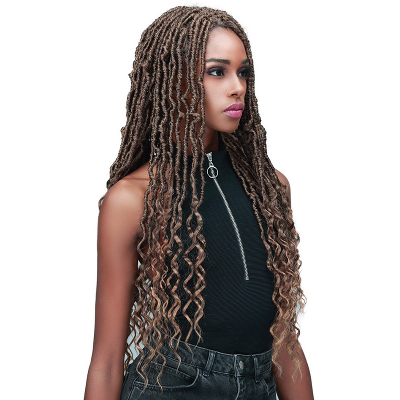 Bobbi Boss Silk Scalp Illusion Synthetic Lace Front Wig - MLF620 Nu Locs French Tips | Black Hairspray
