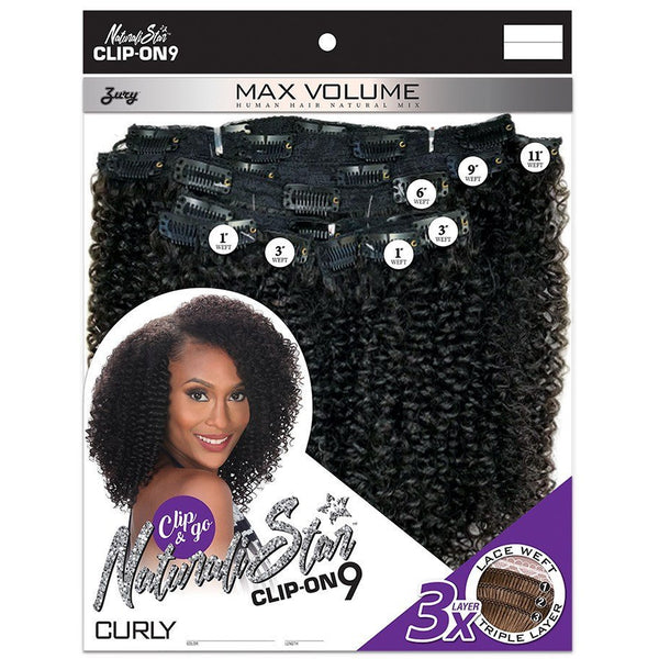 Zury Sis Naturali Star Human Hair Mix Clip-On 9 Weave – Curly