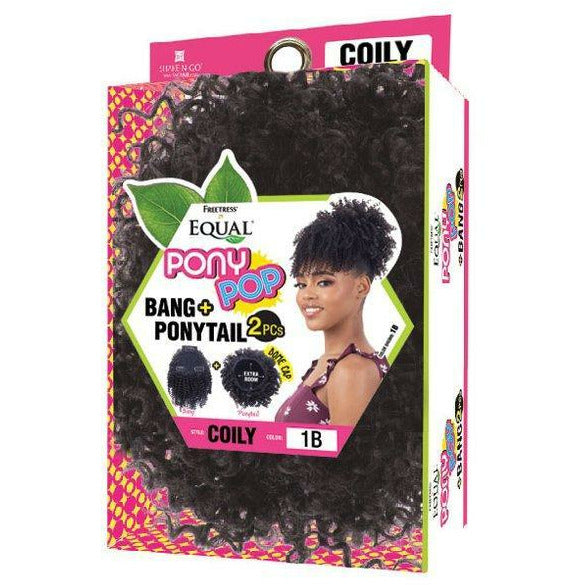 FreeTress Equal Synthetic Pony Pop Bang & Ponytail – Coily