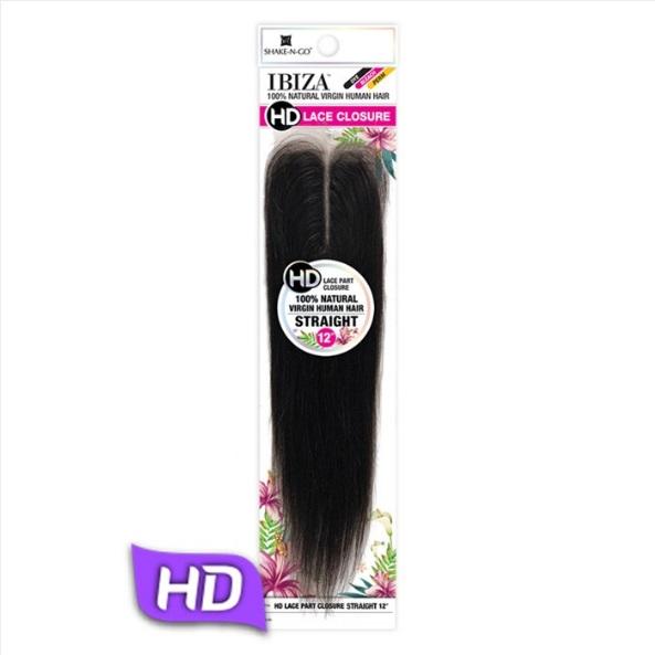 Shake-N-Go Ibiza 100% Virgin Human Hair 2.25" x 4.5" HD Lace Part Closure - Straight 12"