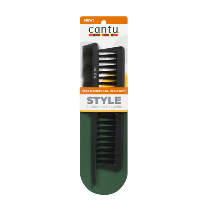 Cantu Heat & Chemical Resistant Style Carbon Fiber Comb Pack | Black Hairspray