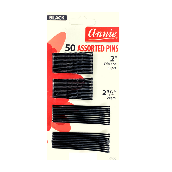 Annie 50 Assorted Pins - Black #3102 | Black Hairspray