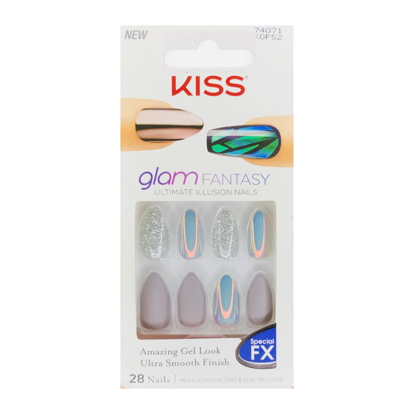 Kiss Glam Fantasy Special FX Nails – KGF52 (Soft Grey/Silver)