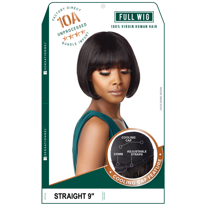 Sensationnel 100% Human Hair 10A Unprocessed Full Wig - Straight 9"