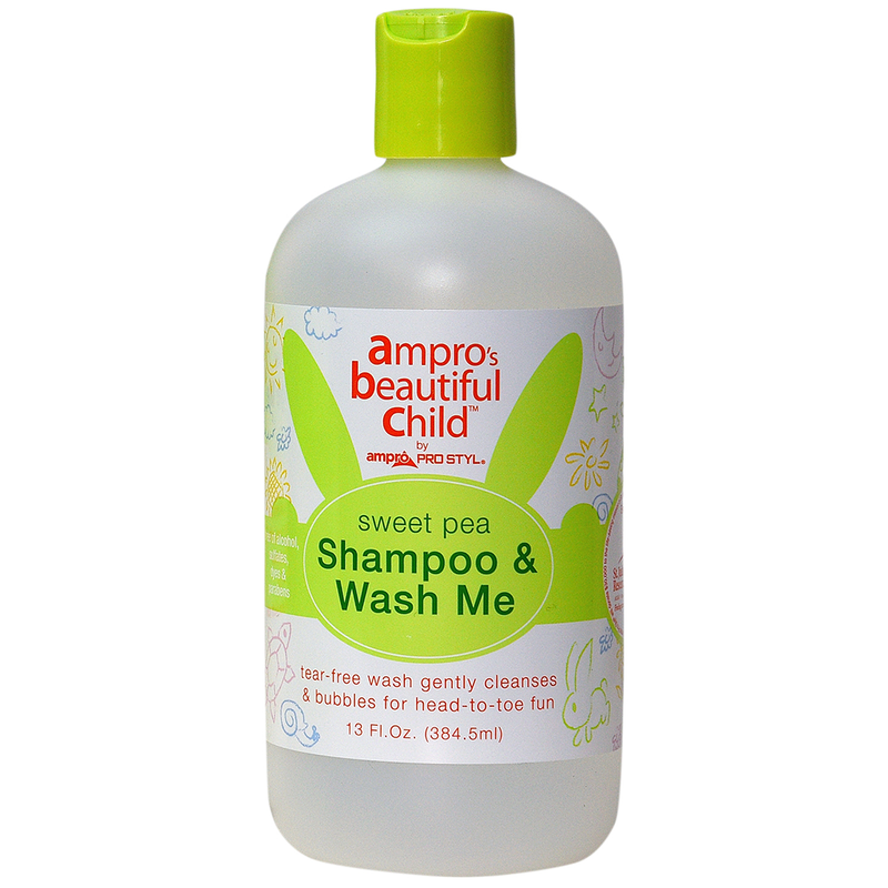 Ampro Beautiful Child Sweet Pea Shampoo & Wash Me 13 OZ | Black Hairspray